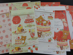 Cute Kawaii San-X Rilakkuma Strawberry Sweet Letter Paper + Envelope Theme Set - writing paper stationery