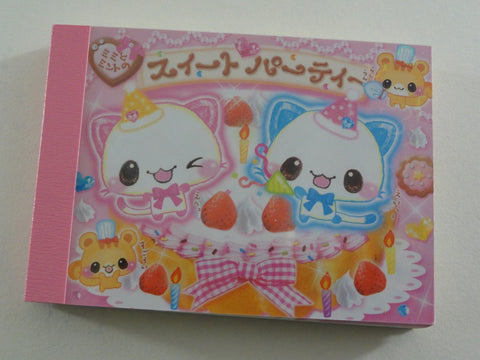 z Cute Kawaii Crux Strawberry Cat Mini Notepad / Memo Pad - Vintage Rare Collectible - Stationery Design Writing