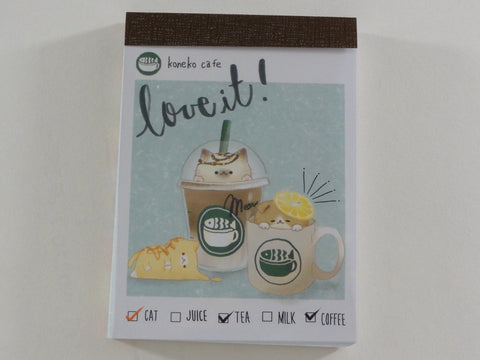 Cute Kawaii Crux Koneko Cafe Cat Love It Mini Notepad / Memo Pad - A - Stationery Design Writing Collection