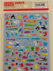 Cute Kawaii Mind Wave Fish Ocean Sea Animals Sticker Sheet - for Journal Planner Craft