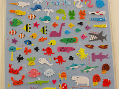 Cute Kawaii Mind Wave Fish Ocean Sea Animals Sticker Sheet - for Journal Planner Craft