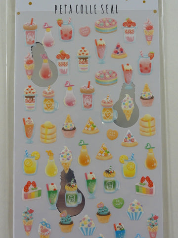 Cute Kawaii Crux Fruity Food and Drinks Sticker Sheet - for Journal Planner Craft