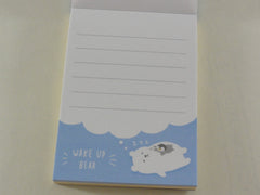 Cute Kawaii Mind Wave Bear and Penguin Mini Notepad / Memo Pad - Stationery Design Writing Collection