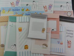 Cute Kawaii 8 Food Drink Penguin Hedgehog MINI Letter Paper + Envelope Theme Set