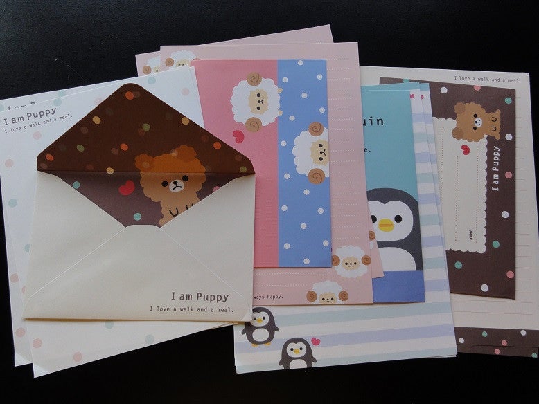 Cute Kawaii Mindwave I am Puppy Dog Penguin Sheep Letter Sets