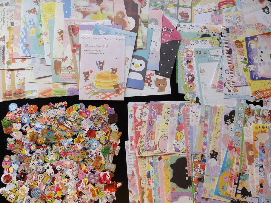Grab Bag Stationery (Letter Sets + Memo + Stickers):  75 pcs