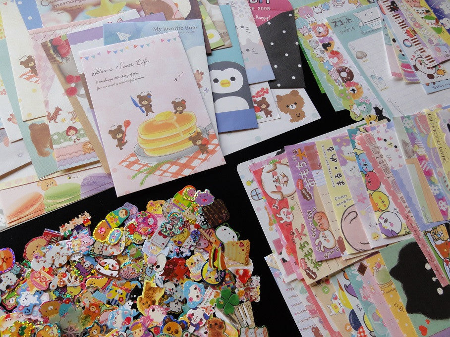 Grab Bag Stationery (Letter Sets + Memo + Stickers):  150 pcs