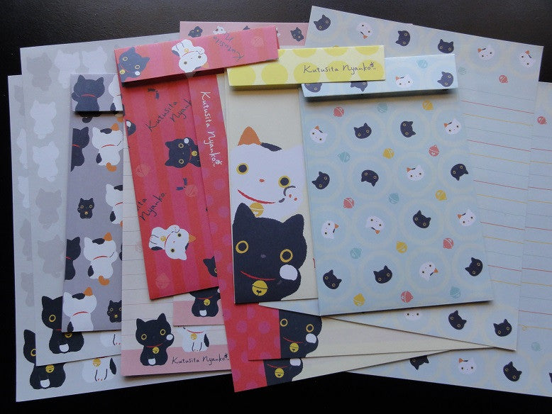 San-X Kutusita Nyanko Lucky Cat Letter Sets - A