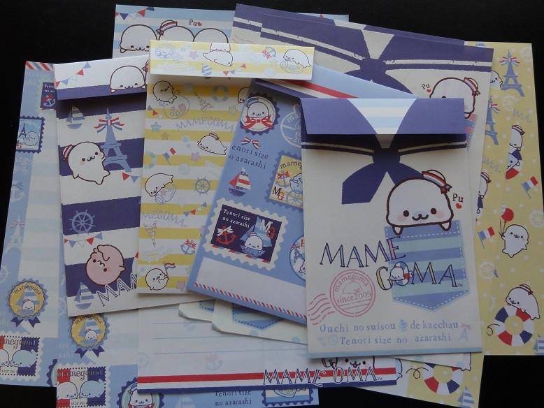 Cute Kawaii San-X Mamegoma Sailor Seals Letter Sets