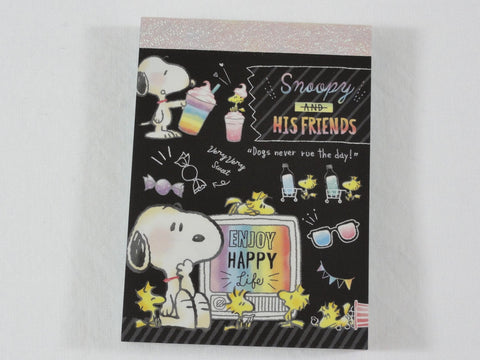 Cute Kawaii Snoopy Enjoy Life Drinks Mini Notepad / Memo Pad - Stationery Design Writing Collection