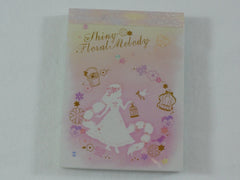 Cute Kawaii Q-Lia Fairy Tale Princess Shiny Floral Melody Mini Notepad / Memo Pad - Stationery Designer Writing Paper