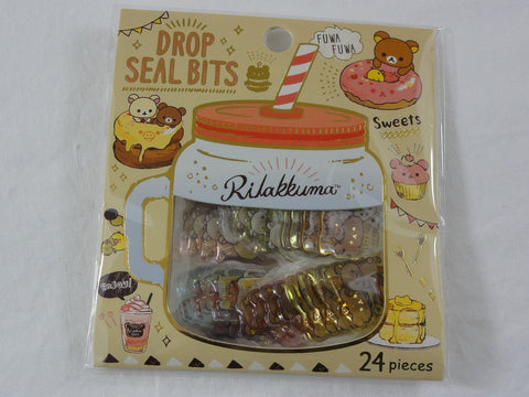 Cute Kawaii San-X Rilakkuma Bear Drop Seal Bits Style Flake Stickers Sack - C - for Journal Planner Agenda Craft Scrapbooking Collectible