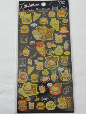 Cute Kawaii San-X Rilakkuma Deli Sticker Sheet - A Burger Pizza - for Journal Planner Craft