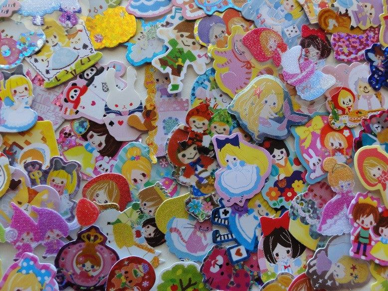 Princess Fairy Tale Flake Sack Stickers - 70 pcs