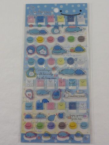 Cute Kawaii San-X Jinbesan Whale Sticker Sheet - C - for Planner Journal Scrapbook Craft