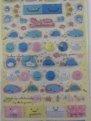 Cute Kawaii San-X Jinbesan Whale Sticker Sheet - D - for Planner Journal Scrapbook Craft