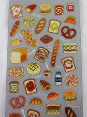 Cute Kawaii Mind Wave Bread Warm Bakery Pretzel Food Sticker Sheet - for Journal Planner Craft