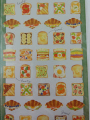 Cute Kawaii Mindwave Foodies Sticker Sheet - C - Healthy Bread Breakfast Sandwich Croissant Fruit  - for Journal Planner Craft