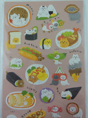 Cute Kawaii Mindwave Cat and Food Sticker Sheet - for Journal Planner Craft