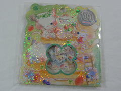 Cute Kawaii Kamio Blooming Clover Cat Kitten Green Sticker Flakes Sack - for Journal Planner Craft Scrapbook Agenda