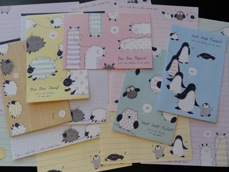 Kamio Animals Sheep Alpaca Penguin Owl Sound Letter Sets