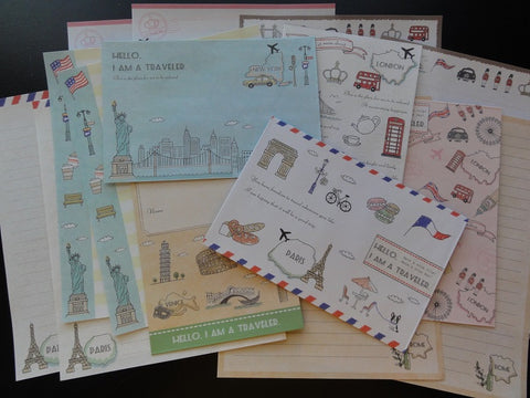 Kamio Traveler London Paris Rome New York Europe Letter Sets