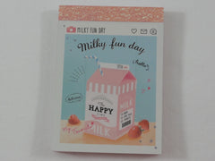 Cute Kawaii Crux Milky Fun Day Mini Notepad / Memo Pad - Stationery Design Writing Collection