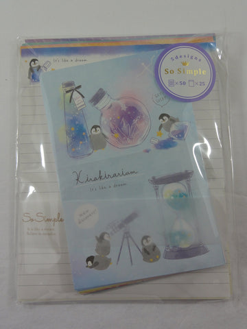 Cute Kawaii Crux Penguin Stars Kirakirarium Letter Set Pack - Stationery Writing Paper Penpal Collectible