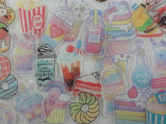 Cute Kawaii Drinks and Sweets theme Flake Sack Stickers - 32 pcs