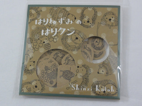 Cute Kawaii Hedgehog Craft Paper Flake Stickers Sack - Shinzi Katoh Japan - for Journal Agenda Planner Scrapbooking Craft