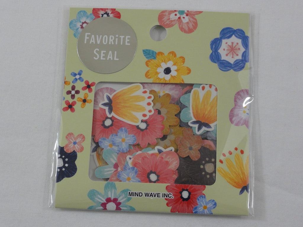Cute Kawaii Mind Wave Flower theme Flake Stickers Sack - for Journal Agenda Planner Scrapbooking Craft
