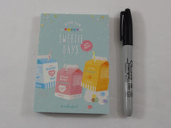 Cute Kawaii Q-Lia Healthy Fruity Sweet Milk Days MIDI 3.5 x 5 in Notepad / Memo Pad - A - Stationery Designer Paper Collection