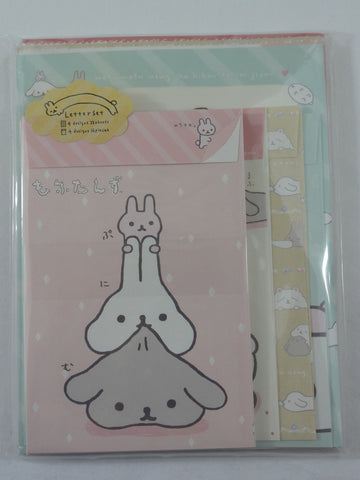 Cute Kawaii San-X Mofutanzu Marshmallow Rabbit Bunny Letter Set Pack - A - Stationery Writing Paper Envelope Penpal Rare Collectible