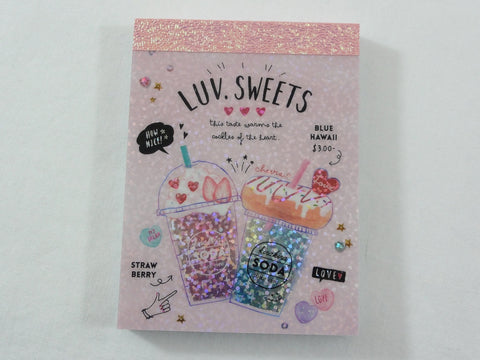 Cute Kawaii Q-lia  Sweet Strawberry Pink Soda Drink Donut Mini Notepad / Memo Pad - Stationery Designer Writing Paper Collection