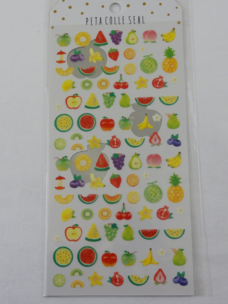 Cute Kawaii Crux Fresh Fruits Sponge Puffy Sticker Sheet - for Journal Planner Craft