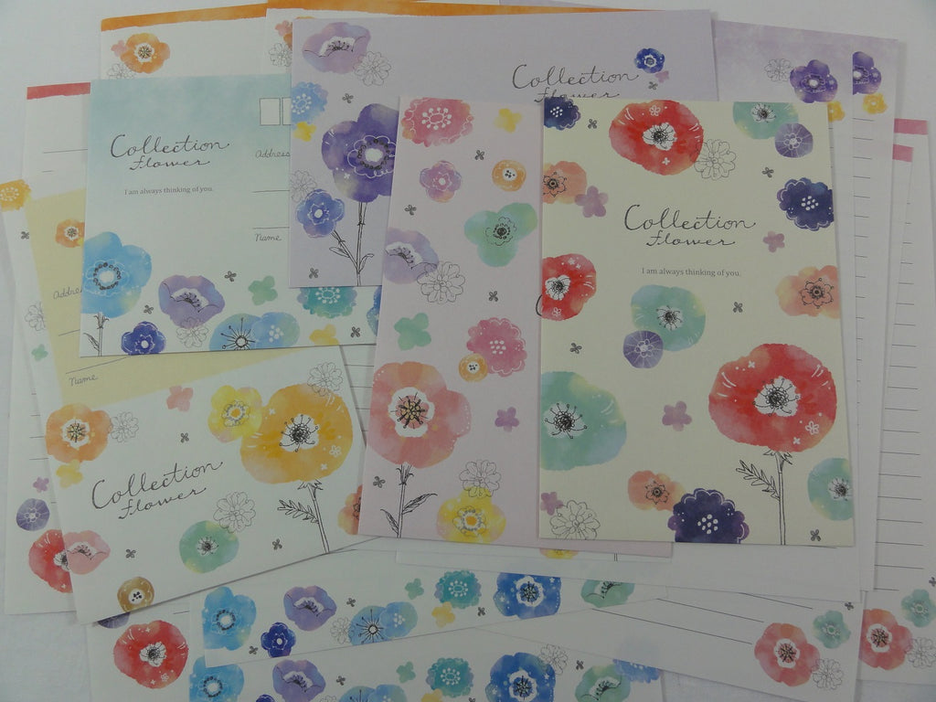 Cute Kawaii Crux Flower Collection Letter Sets - Stationery Writing Paper Envelope Penpal