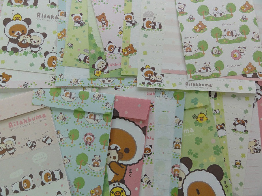 San-X Rilakkuma Panda Letter Paper + Envelope Theme Set