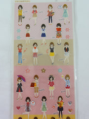 Cute Kawaii Girl Fashion Style Sticker Sheet - for Planner Journal Scrapbook Craft