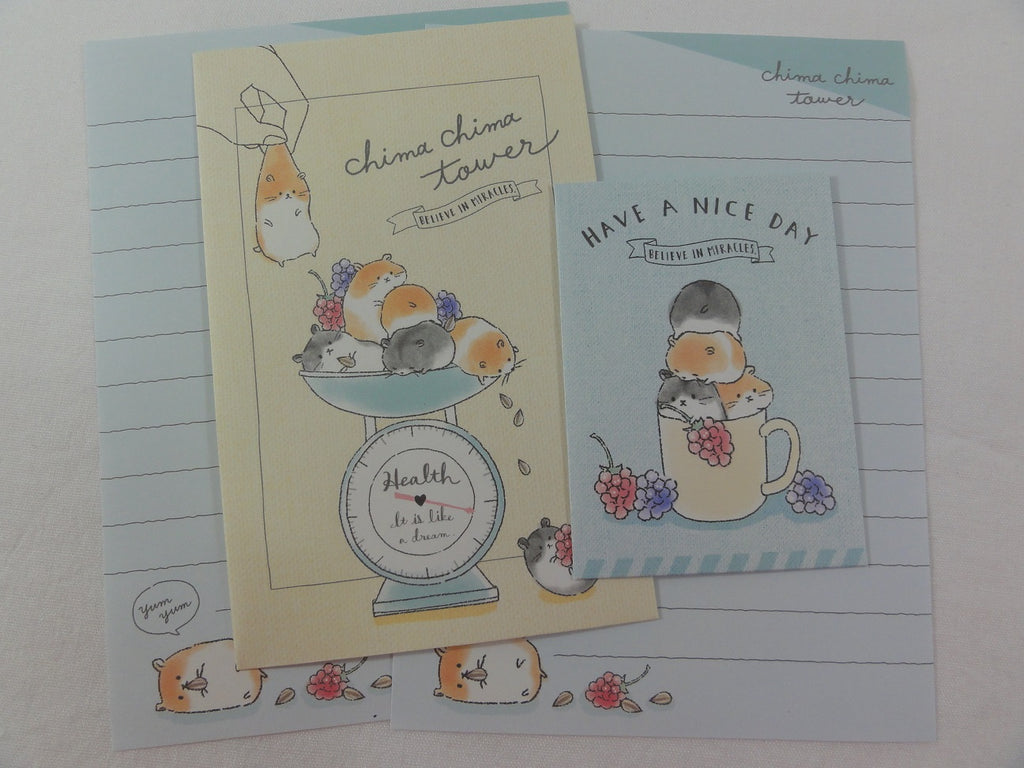Cute Kawaii Crux Hamster Mini Letter Sets - Small Writing Note Envelope Set Stationery