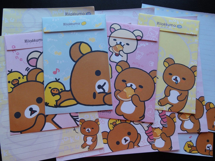 Kawaii Cute San-X Rilakkuma Bear Maku Goron Letter Sets - A