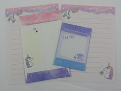 Cute Kawaii Crux Unicorn Dream Mini Letter Sets - Small Writing Note Envelope Set Stationery