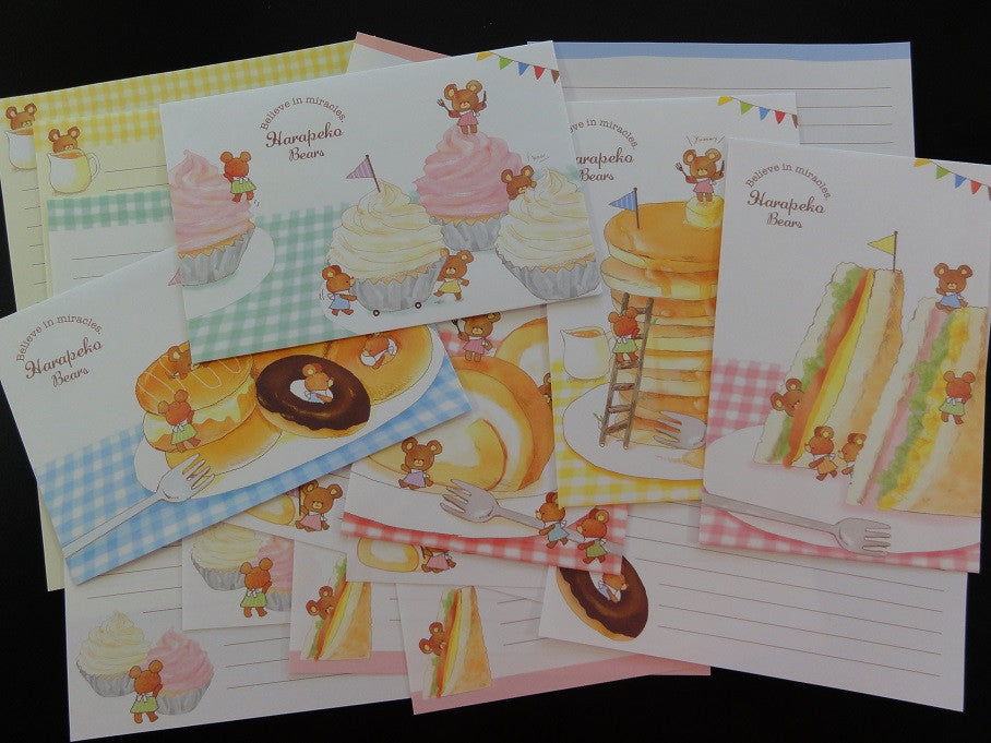 Kawaii Cute Crux Harapeko Bear Cake Donut Sandwich Cupcake Letter Sets