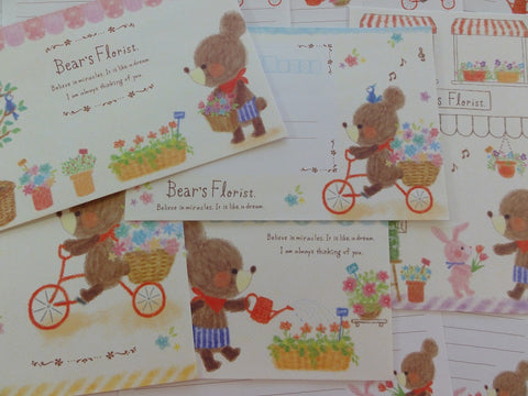 Kawaii Cute Crux Bear's Florist Shop Garden Bicycle Letter Sets