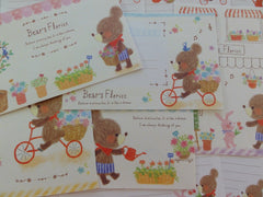 Kawaii Cute Crux Bear's Florist Shop Garden Bicycle Letter Sets