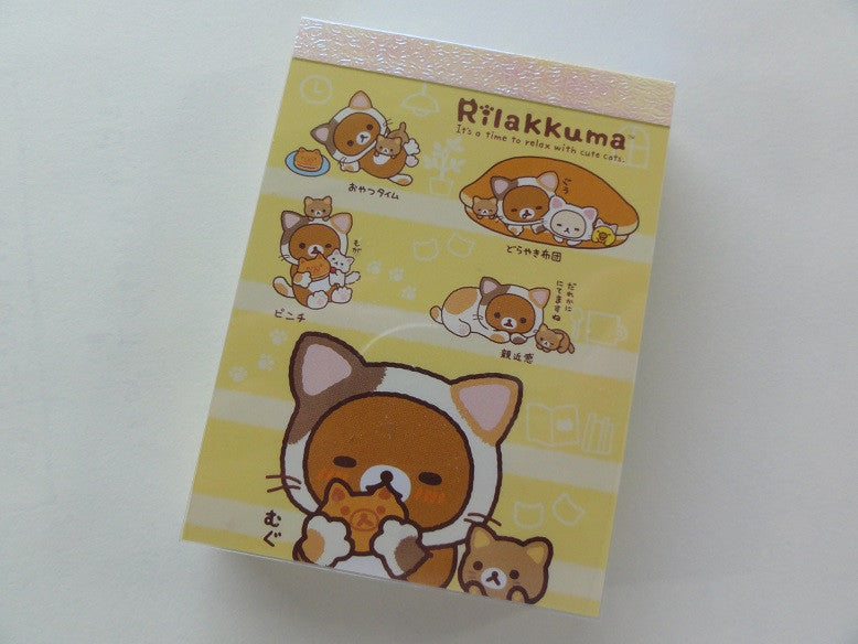 Cute Kawaii San-X Rilakkuma Cat Mini Notepad / Memo Pad - A
