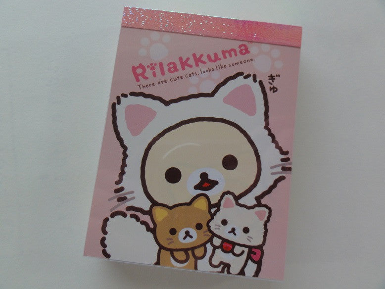 Cute Kawaii San-X Rilakkuma Cat Mini Notepad / Memo Pad - C