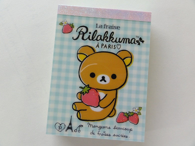 Kawaii Cute San-X Rilakkuma La Fraise Paris Mini Notepad / Memo Pad - C