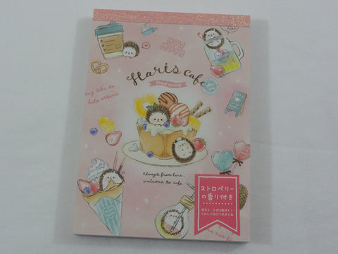 Cute Kawaii Q-Lia Hedgehog Cafe 4 x 6 Inch Notepad / Memo Pad - Stationery Designer Paper Collection