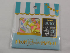 Cute Kawaii Mind Wave Market Series - Neon Blue - Fresh Drinks Flake Stickers Sack - for Journal Agenda Planner Scrapbooking Craft