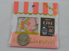 Cute Kawaii Mind Wave Market Series - Neon Peach - Cake Cupcake Flake Stickers Sack - for Journal Agenda Planner Scrapbooking Craft